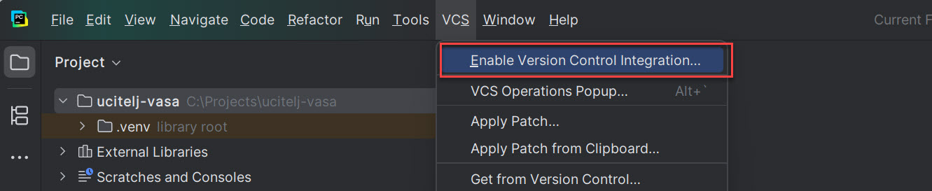 Share Project on GitHub dialog sa popunjenim poljima-step-1
