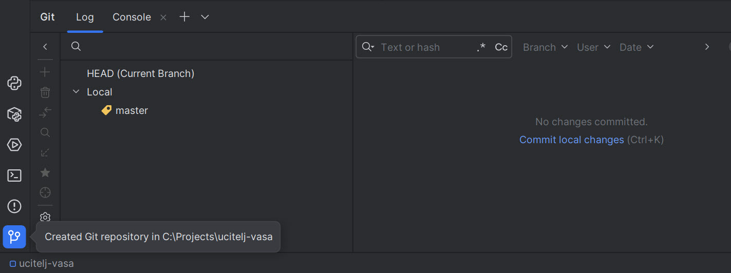 Share Project on GitHub dialog sa popunjenim poljima-step-2b